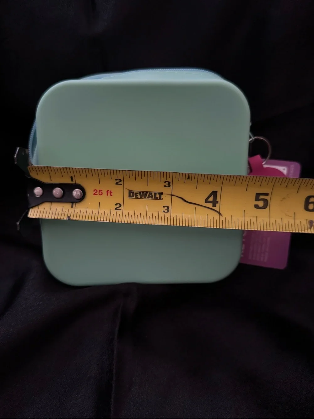 Mint Green Silicone Keychain Pouch with Cute Charm Pins